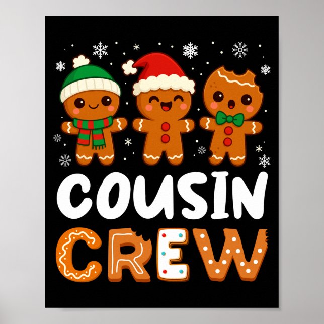 Cousin Crew Christmas 2025 Cookie Kids Boy Girl Fa Poster (Framsidan)