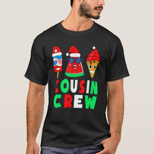 Cousin Crew Christmas In July Squad Pajamas Matchi T Shirt (Framsida)