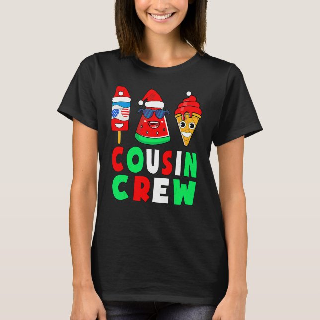 Cousin Crew Christmas In July Squad Pajamas Matchi T Shirt (Framsida)