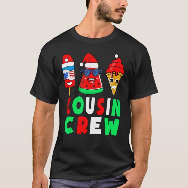 Cousin Crew Christmas In July Squad Pajamas Matchi T Shirt (Framsida)
