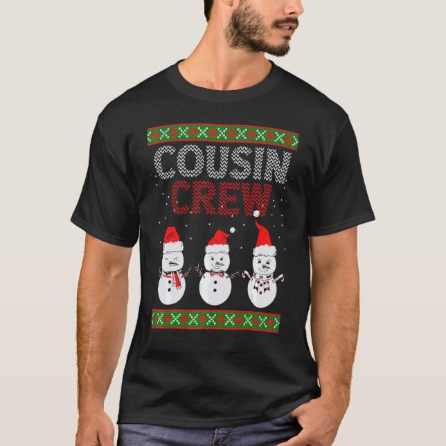 Cousin Crew Christmas Pajamas Gnome Tree Merry Xma T Shirt (Framsida)