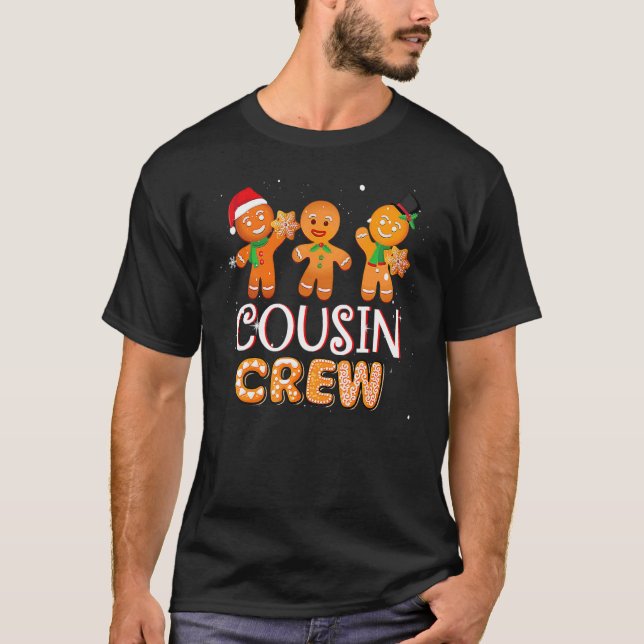 Cousin Crew Christmas PJs  Gingerbread Man 1 T Shirt (Framsida)