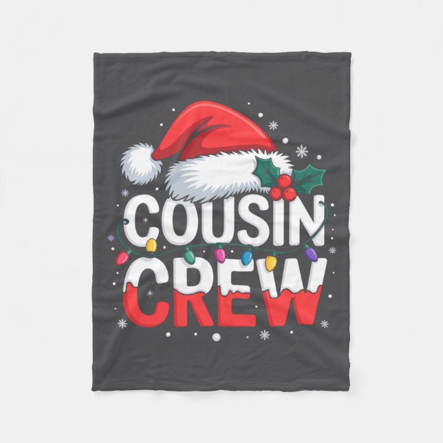 Cousin Crew Christmas Reindeer Antlers Hat Lights  Fleecefilt (Framsidan)