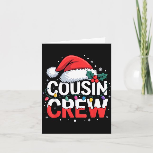 Cousin Crew Christmas Reindeer Antlers Hat Lights  Kort (Framsida)