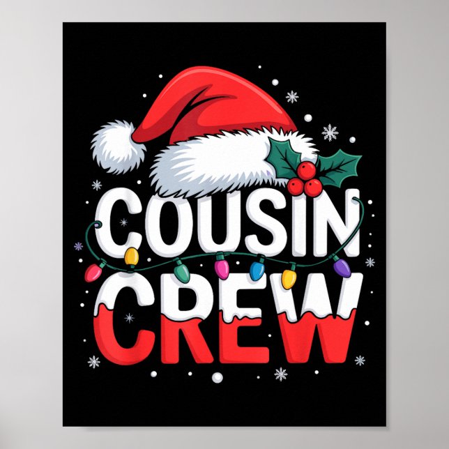 Cousin Crew Christmas Reindeer Antlers Hat Lights  Poster (Framsidan)