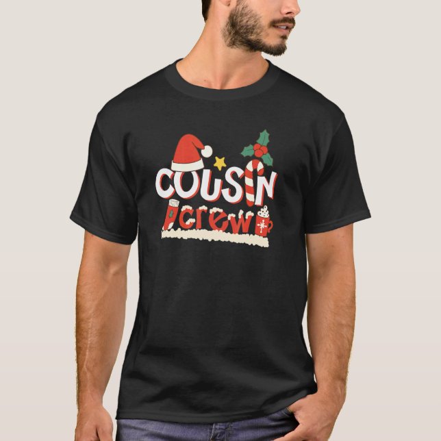 Cousin Crew Christmas Santa Hat Family Matching Pa T Shirt (Framsida)