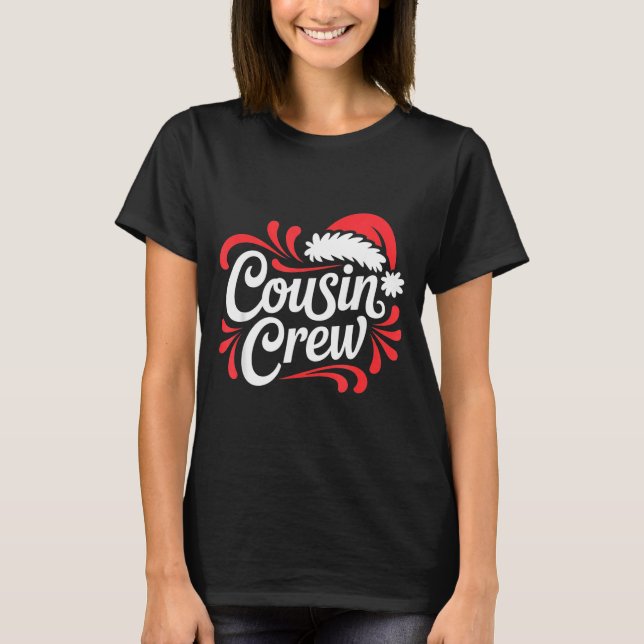 Cousin Crew Christmas Xmas Lights Family Matching  T Shirt (Framsida)