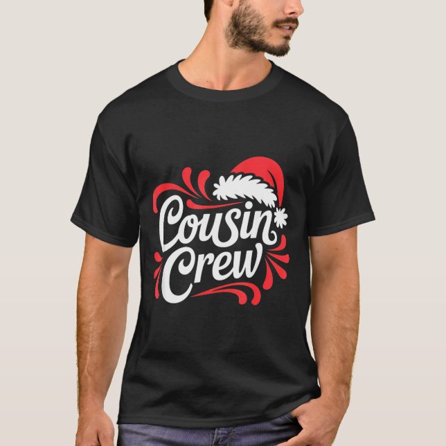 Cousin Crew Christmas Xmas Lights Family Matching  T Shirt (Framsida)