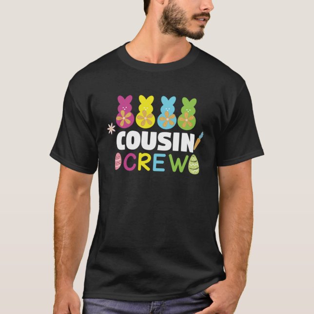 Cousin Crew Cute Bunny Rabbit Matching Easter Day  T Shirt (Framsida)