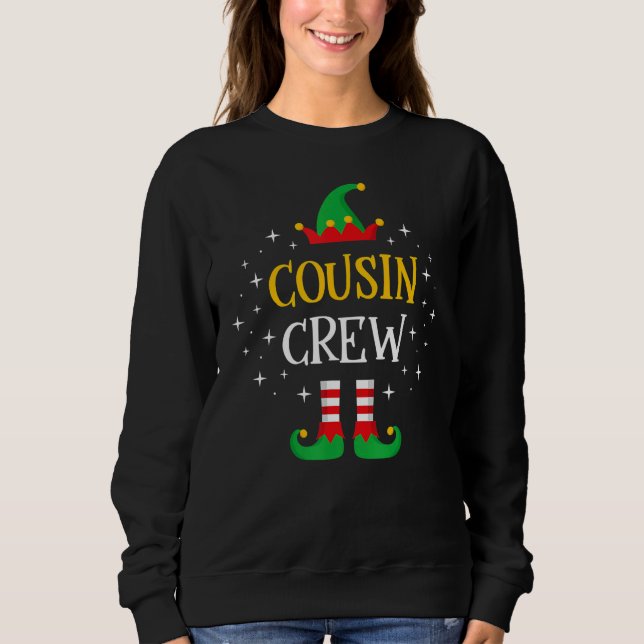 Cousin Crew  Cute Xmas Elf Party Pajama PJ Matchin T Shirt (Framsida)