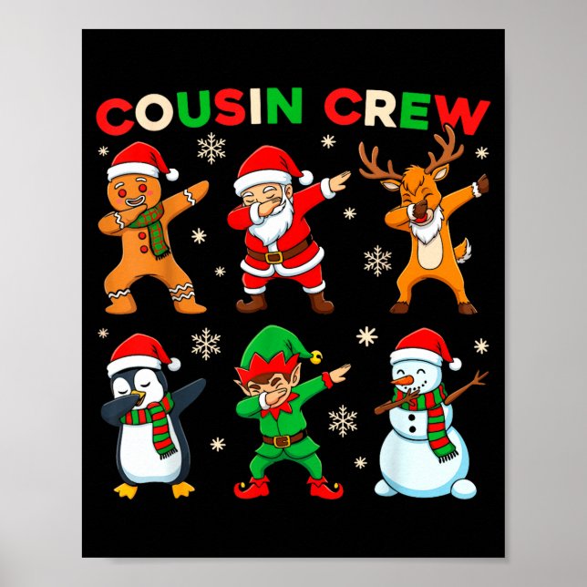 Cousin Crew Dabba Santa Älvor Vänner Jul Fu Poster (Framsidan)