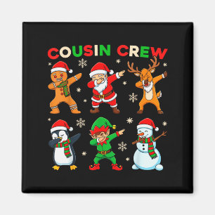 Cousin Crew Dabbing Tomte Alv Vänner Jul Fu Magnet