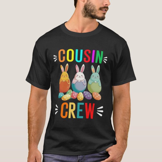 Cousin crew easter bunny family matching boys girl t shirt (Framsida)