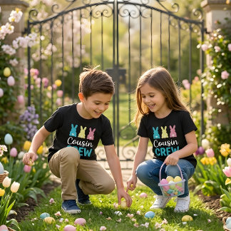 Cousin Crew Easter Bunny Girls Kids Family Shirt T