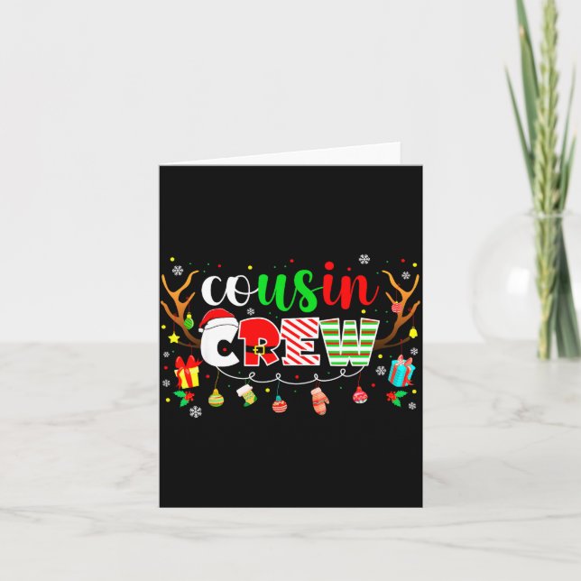 Cousin Crew Family Christmas 2025 Matching Xmas Sq Kort (Framsida)