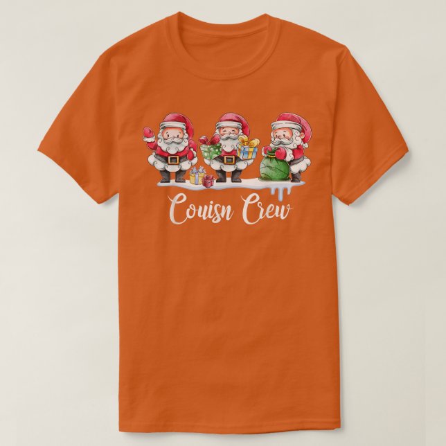 Cousin Crew Funny Santa Merry Christmas Happy Holi T Shirt (Design framsida)