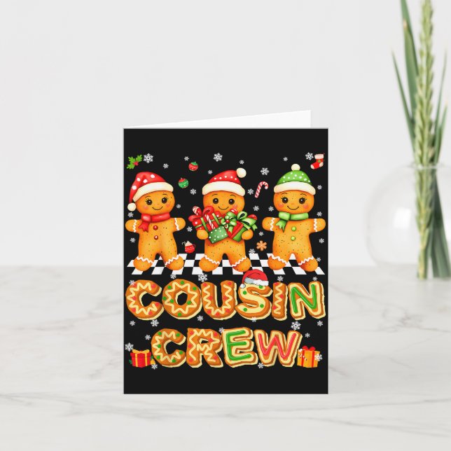 Cousin Crew Gingerbread Pjs Pajamas Christmas Xmas Kort (Framsida)