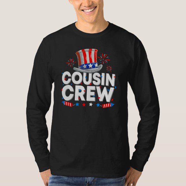 Cousin Crew Happy 4th Of July Uncle Sam Hat US Ame T Shirt (Framsida)