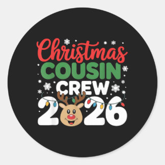 Cousin Crew Jul 2026 Xmas Familj Matchande Runt Klistermärke