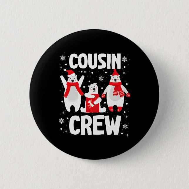 Cousin Crew jul Pyjamas - Isbjörn familj  Knapp (Framsida)