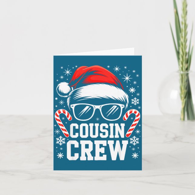 Cousin Crew Shirt Adults Kids Matching Christmas G Kort (Framsida)