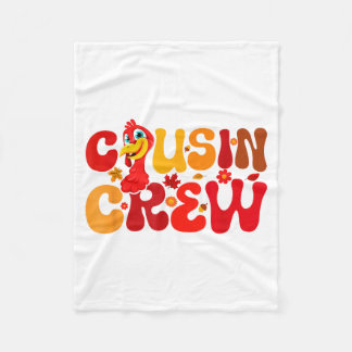 Cousin Crew Squad Thanksgiving Kalkon Söt Familj Fleecefilt