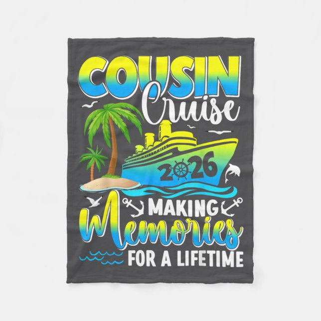 Cousin Cruise 2026 Summer Vacation Beach Family Tr Fleecefilt (Framsidan)