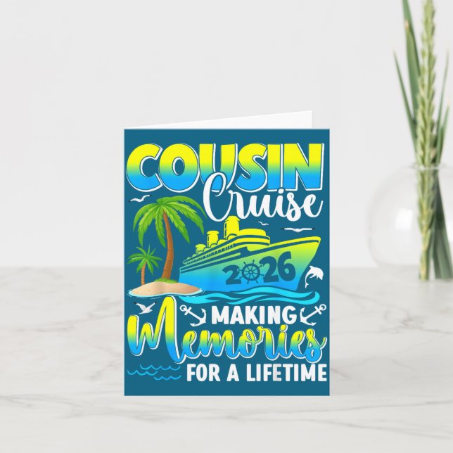 Cousin Cruise 2026 Summer Vacation Beach Family Tr Kort (Framsida)