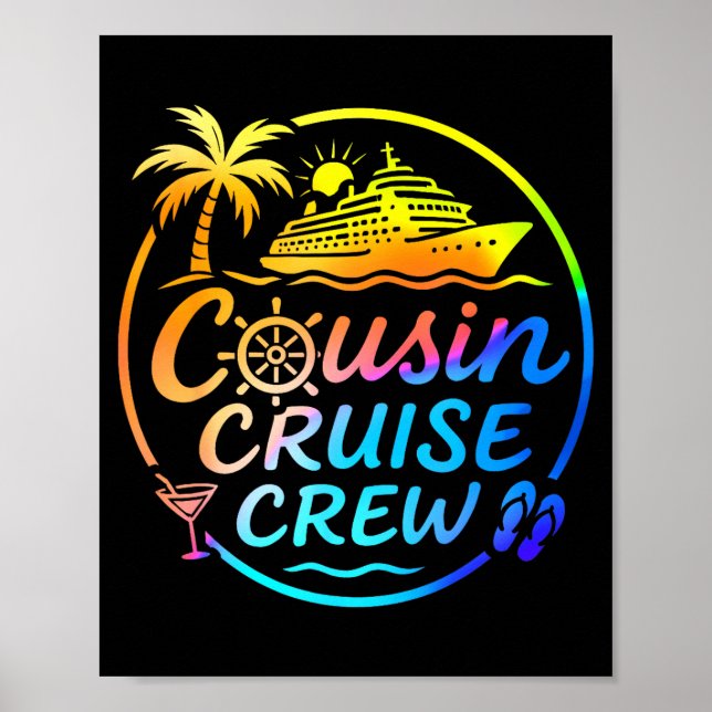 Cousin Cruise Crew Trocal Summer Vacation Matching Poster (Framsidan)