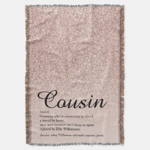 Cousin Definition Skript Rosa Guld Glitter Filt