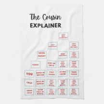 Cousin Explainer Kitchen Tea Towel
