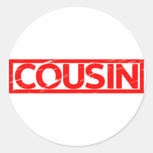 Cousin Frimärke Runt Klistermärke