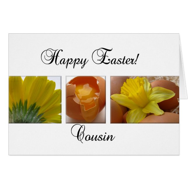 Cousin Glad påsk Hälsningskort (Framsidan Horizontal)
