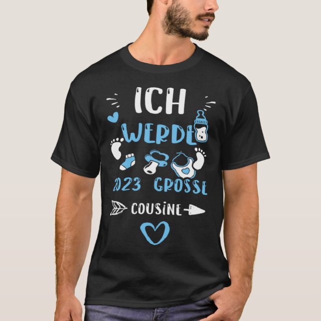 Cousin Ich Werde 2023 Große Cousine  Baby Boy T Shirt (Framsida)