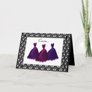 COUSIN - LILA GOwen för Bridesmaid-inbjudan Inbjudan