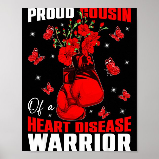 Cousin Of A Heart Warrior Heart Disease Awareness  Poster (Framsidan)