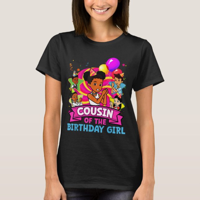 Cousin Of Birthday Girl Gracie Nk Doll Family Deco T Shirt (Framsida)