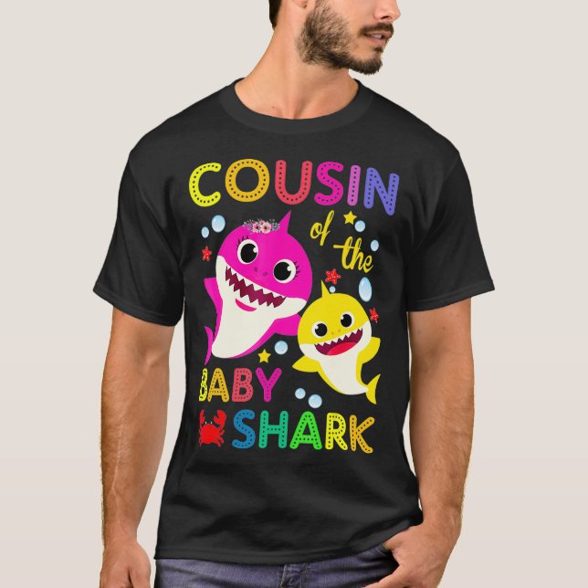 Cousin Of The Baby Shark Birthday Cousin Shark _1  T Shirt (Framsida)