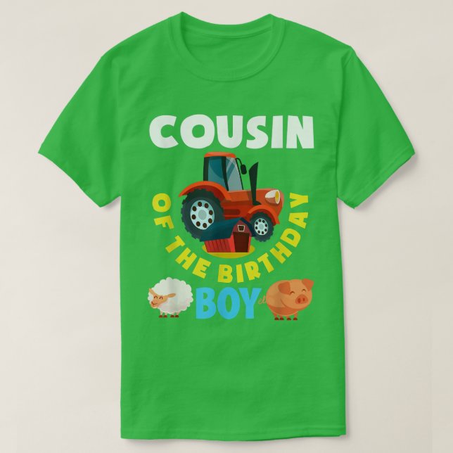 Cousin Of The Birthday Boy Farm Tractor Farmer Bir T Shirt (Design framsida)