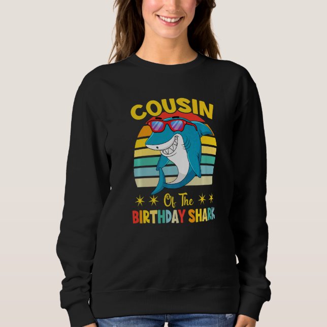 Cousin Of The Shark Birthday Family Matching Birth T Shirt (Framsida)
