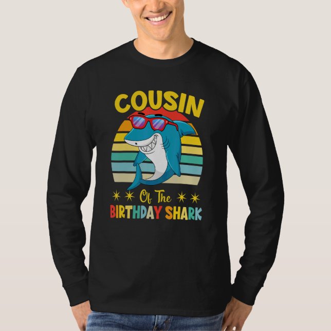 Cousin Of The Shark Birthday Family Matching Birth T Shirt (Framsida)