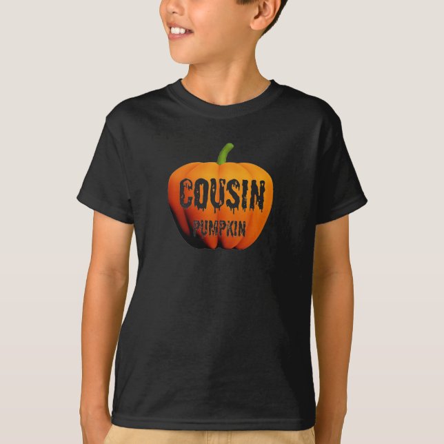 Cousin Pumpkin Halloween-design T Shirt (Framsida)