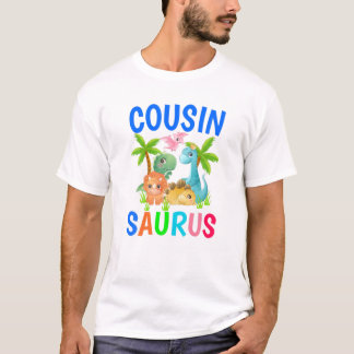 Cousin Saurus Birthday Boy Cousin Dinosaur First B T Shirt