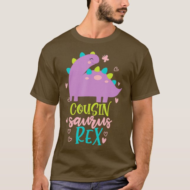 Cousin Saurus Rex Dinosaur Kids T Shirt (Framsida)