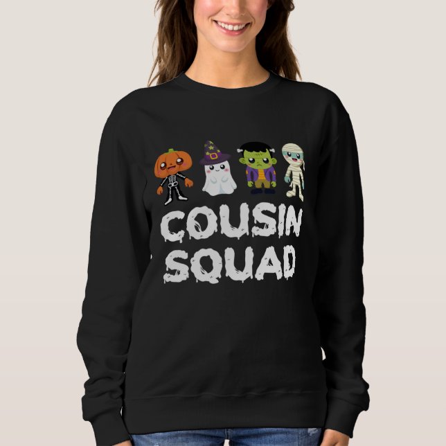 Cousin Squad Crew Boys Girls Kids Halloween Matchi T Shirt (Framsida)