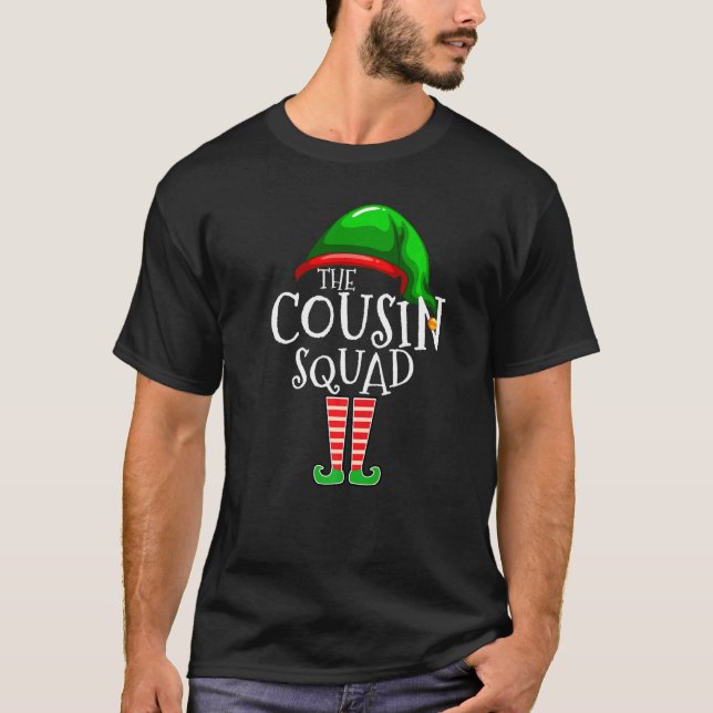 Cousin Squad Elf  Family Matching Group Christmas T Shirt (Framsida)