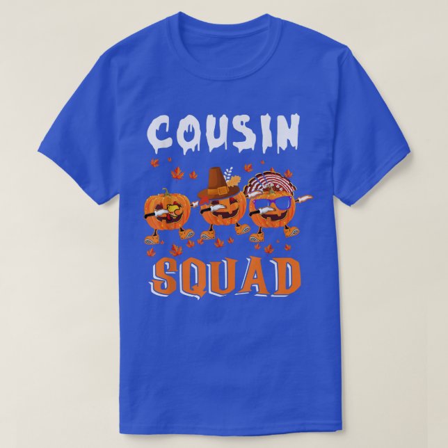 Cousin Squad Thanksgiving Three Dabbing Scary Pump T Shirt (Design framsida)