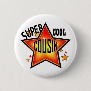 Cousin Toppen Coola Star Funny Button Knapp