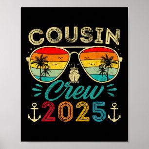 Cousins Cruise 2025 Familjegrupp Matchande Sommar Poster
