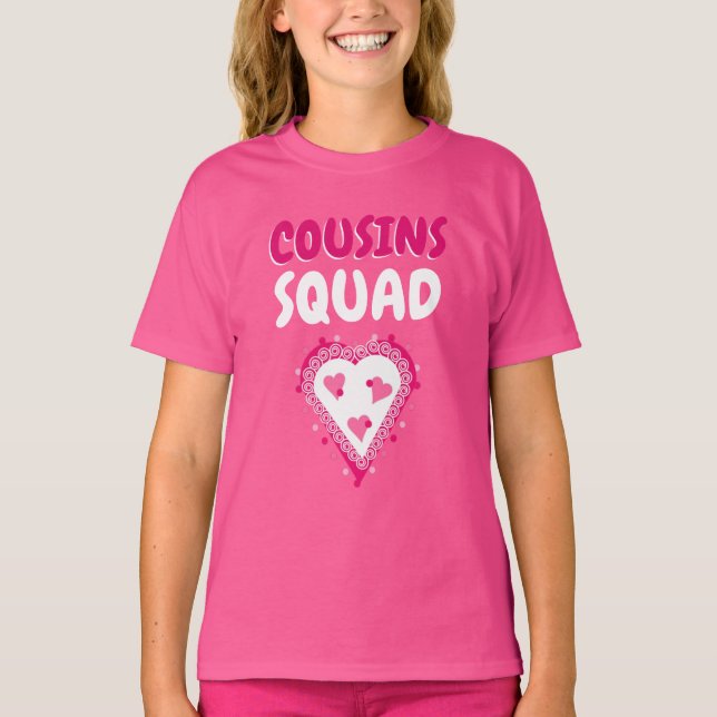 Cousins Girls' Hanes TAGLESS® T-Shirt (Framsida)